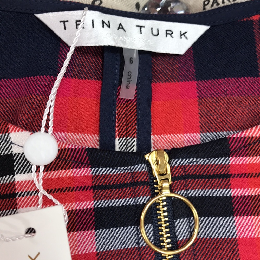 💥 Trina Turk Truett Plaid Sheath Dress - Picture 5 of 7